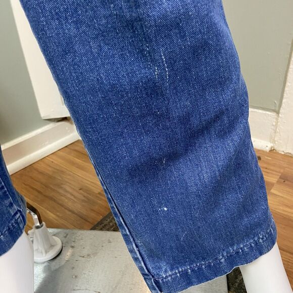 Vintage 70s City Girl Straight Leg Embroidered Bicycle Bike Jeans High Waist 26" - Picture 6 of 15